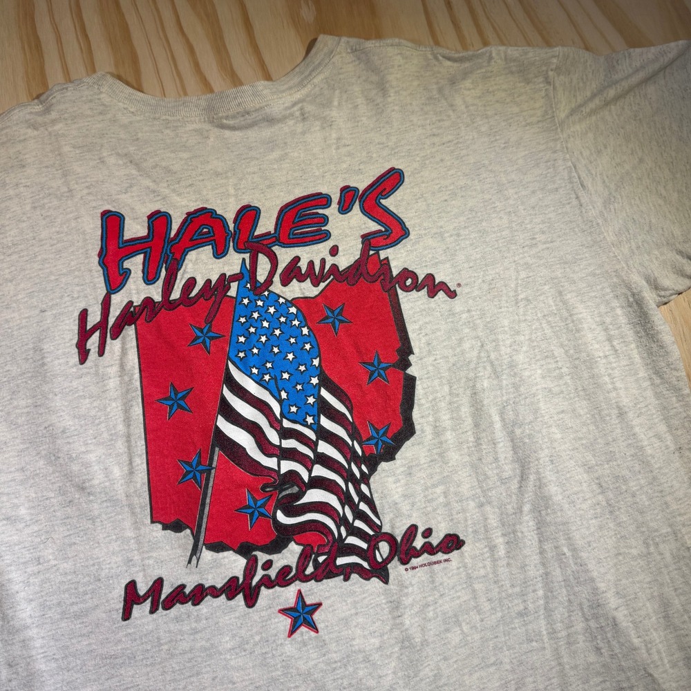Harley Davidson Men's Hale's Mansfield Ohio Graphic Pocket Tee Grey Vintage XXL
